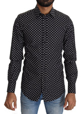 Dolce & Gabbana Black White Polka Dots Casual Shirt -   -  Dolce & Gabbana.
